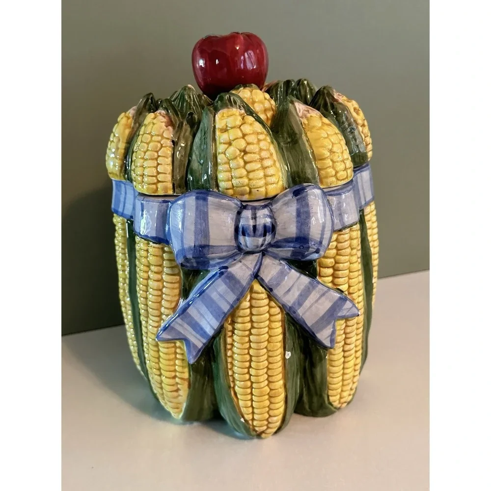 Retired‎ Fitz and Floyd Classics Bouquet Corn w/ Tomato Canister 9
